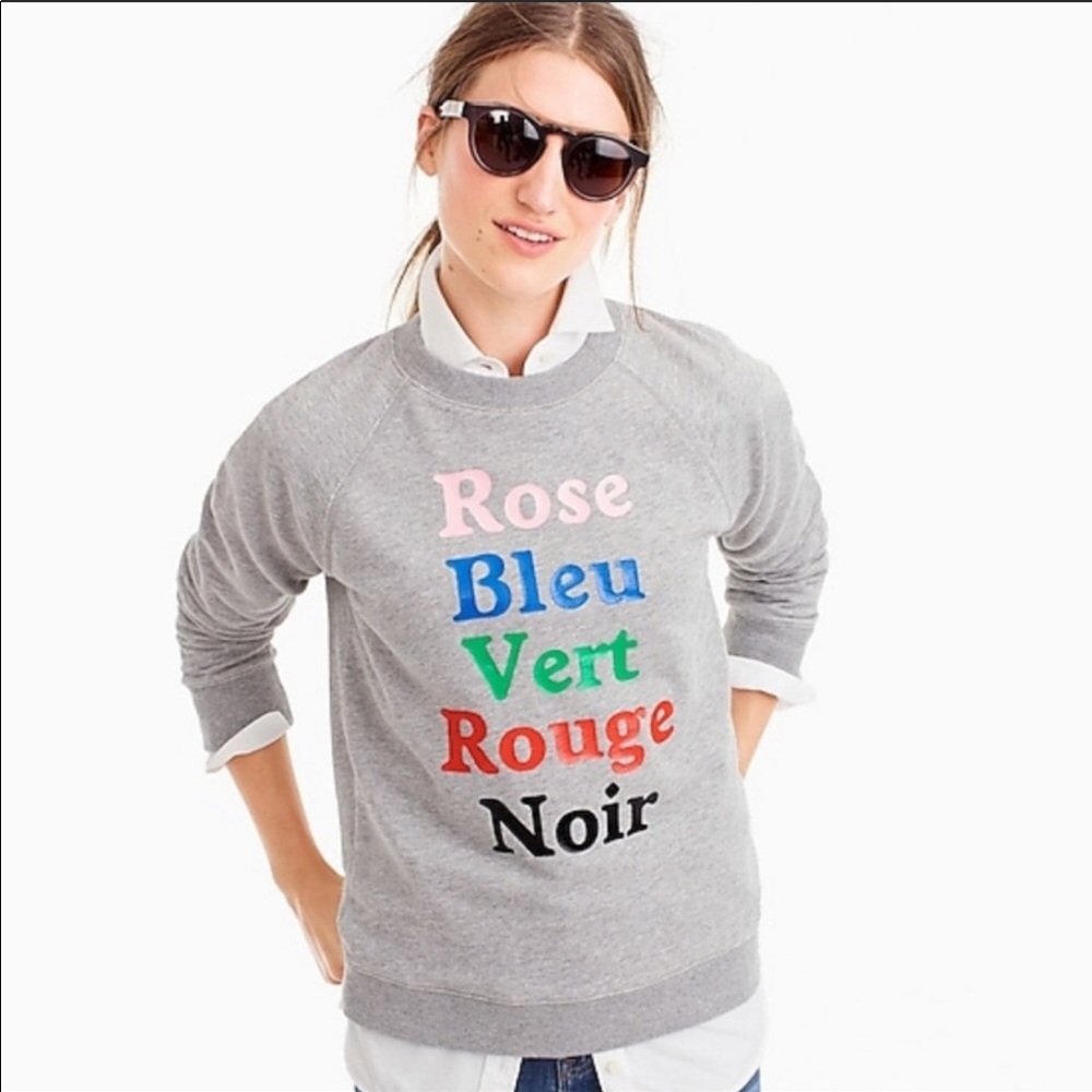 J Crew French Colors Sweatshirt